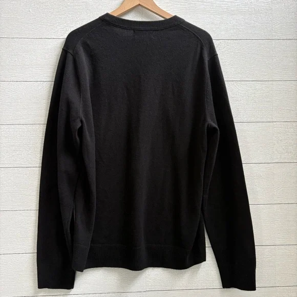 Banana Republic Men's 100% Cashmere Crew Neck Sweater in Black Soft 12 Gauge, LT - Picture 8 of 11